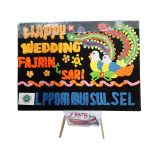 Bunga Papan Happy Wedding Makassar MSR-05