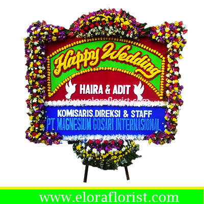 Bunga Papan Happy Wedding EJKTW-018