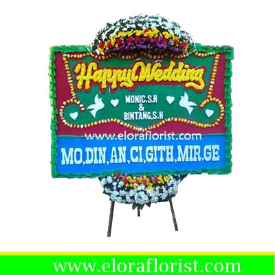 Bunga Papan Happy Wedding Jakarta Pusat EJKTW-007