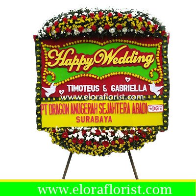 Bunga Papan Ucapan Happy Wedding EJKTW-025