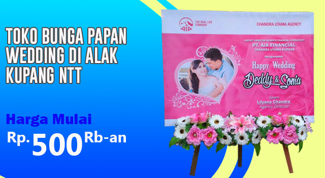 Toko Bunga Papan Happy Wedding di Alak Kupang