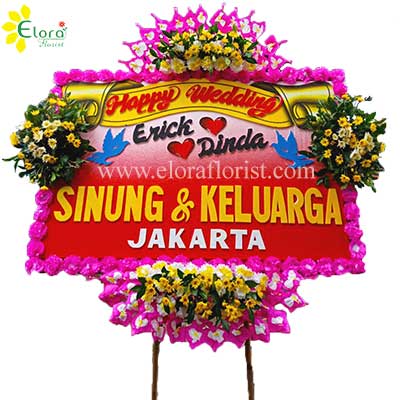 Bunga Papan Happy Wedding Solo SLOW-007